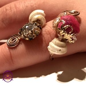 Shelled twist ring with mesh bag of lavender